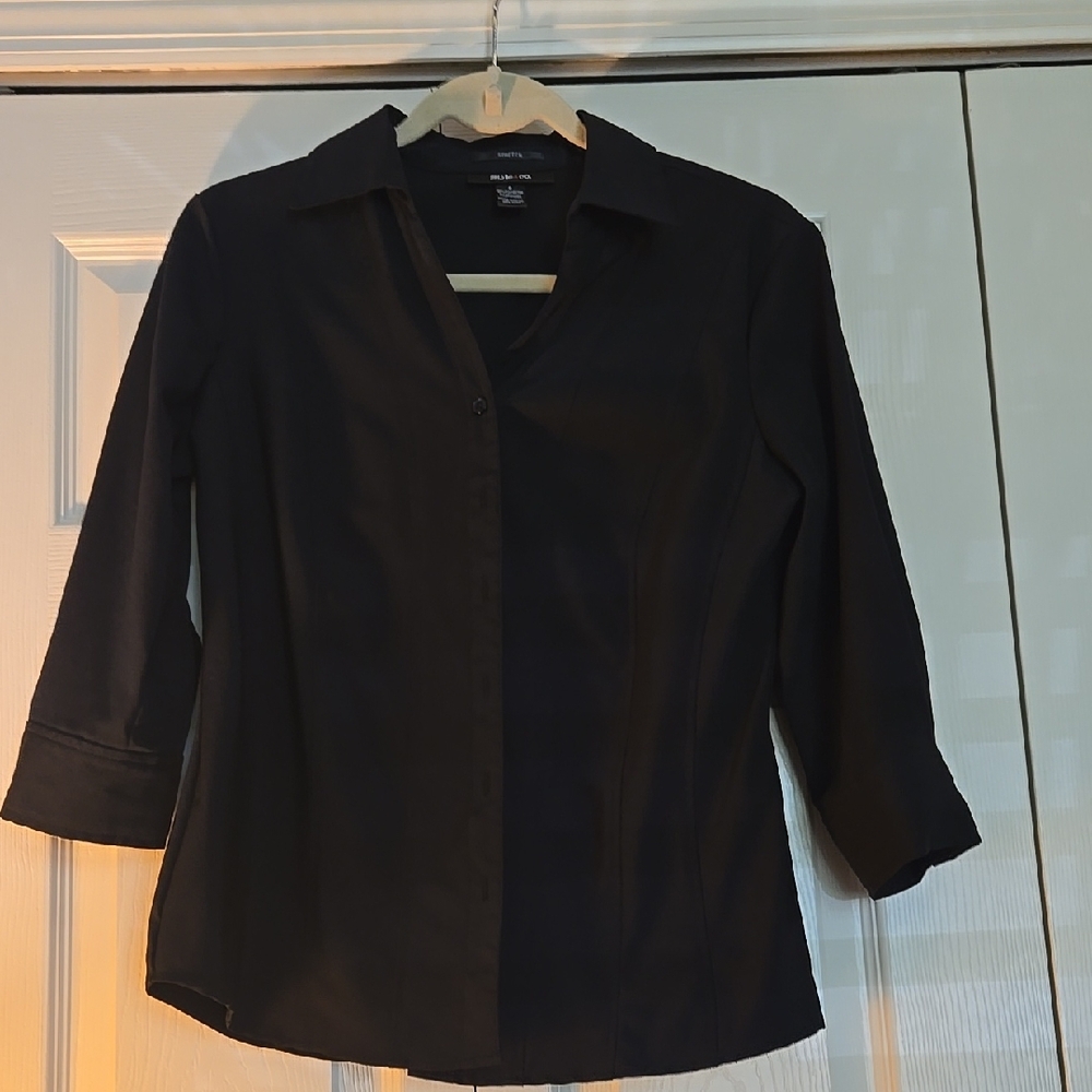 Women's Black Button-Up Top